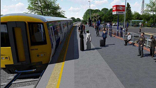 Artistic render of Cheadle Train Station