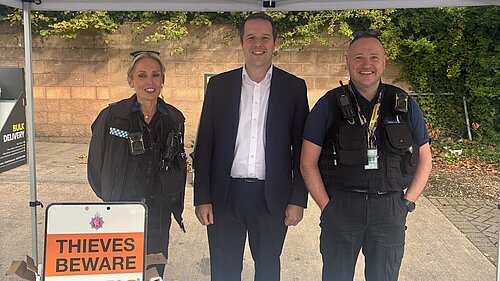 Tom Morrison MP with police