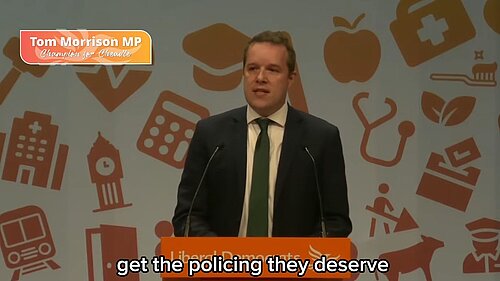 Tom Morrison MP speaking at Lib Dem Conference