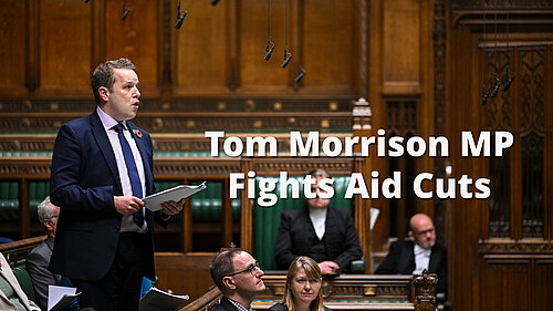 Graphic showing Tom Morrison MP in the Commons