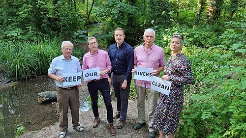 Tom Morrison MP campaigning against sewage spills