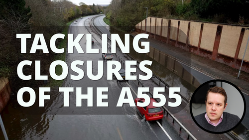 Graphic saying Tackling Closures of the A555