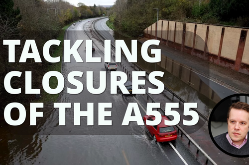 Graphic saying Tackling Closures of the A555